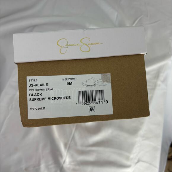 Jessica Simpson Rexile Clogs Size 9M Black Supreme Microsuede Slip-On Platform - Picture 5 of 5